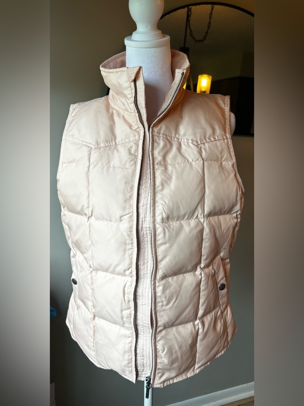 NEW Lauren Ralph Lauren Light Pink Quilted Puffer Vest with Down and Feathers